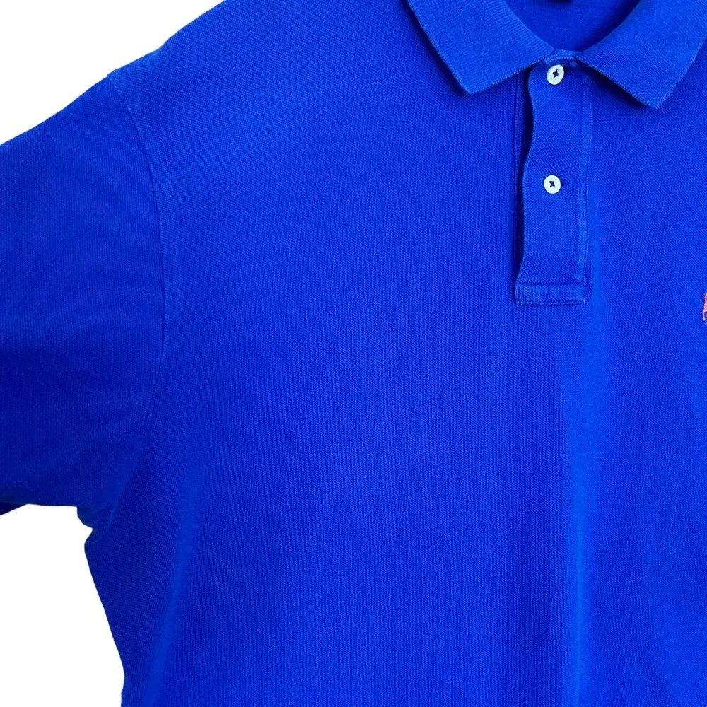 Polo Ralph Lauren Polo Shirt Mens XL Blue Orange Pony Golf Country Club Preppy